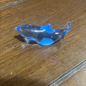 Blue Glass Dolphin Figurine